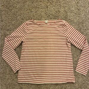 J. Crew Red and White Striped Top